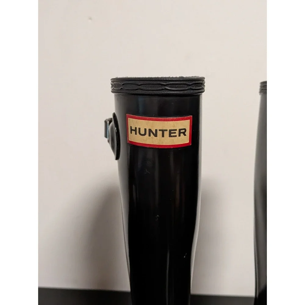 Hunter Original Kids Gloss Black Rain Boots US 3B‎ 4G EU 34 Waterproof